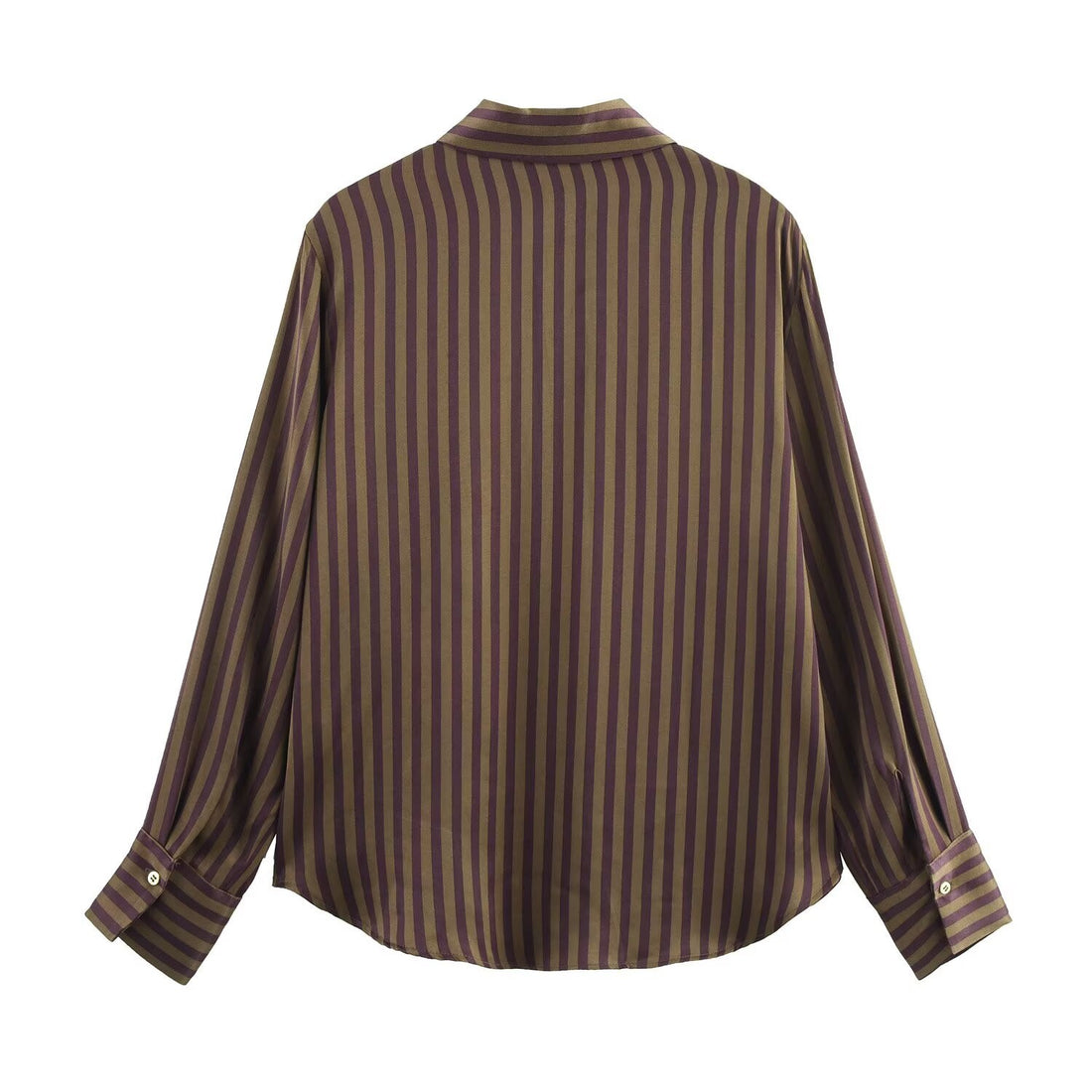 Gestreiftes Set Damen | Zweiteiliges Hemd & Hose Braun