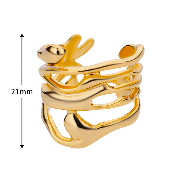 Breiter, verstellbarer Edelstahlring in Gold & Silber