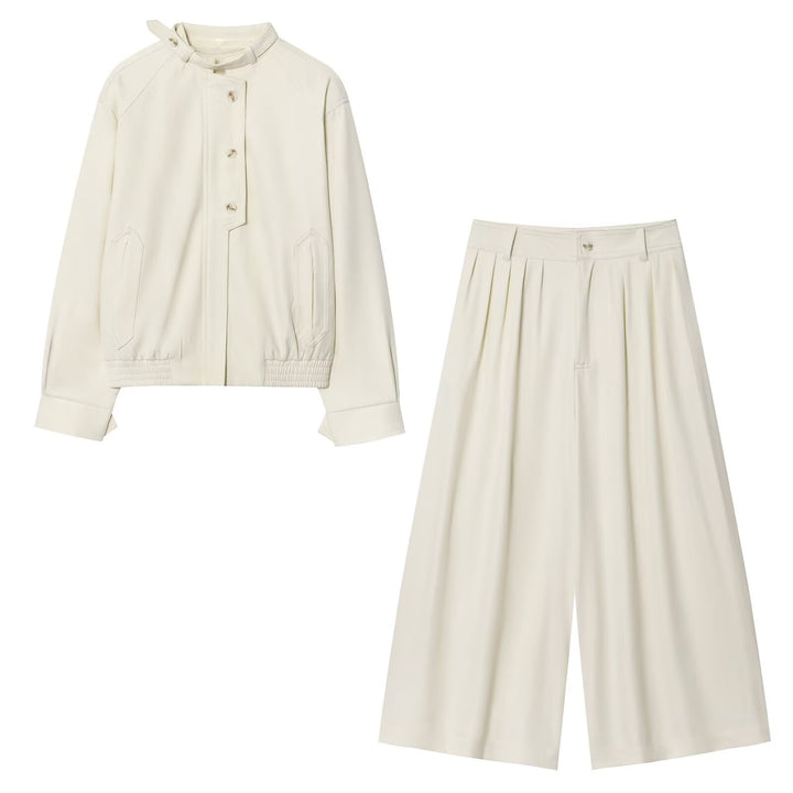 Zweiteiliger Hosenanzug Damen | Eleganter Anzug in Creme