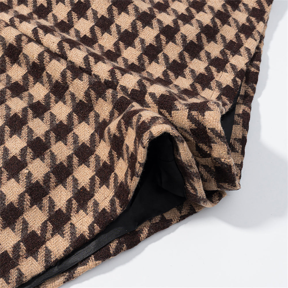 Hahnentritt Zweiteiler Damen | Trend-Set Pullover & Shorts