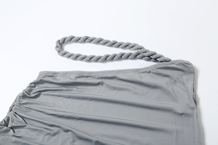 Gerüschtes Zweiteiler-Set mit Crop Top und Maxirock