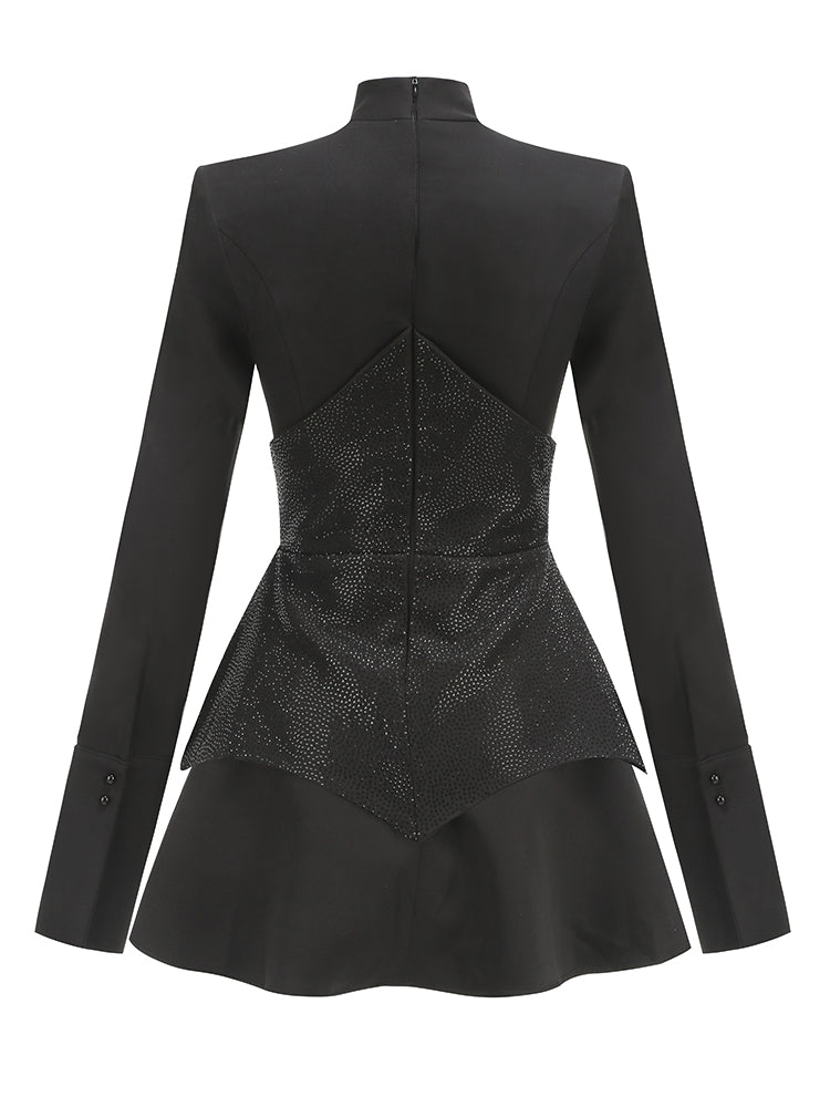Peplum Oberteil Damen | Elegantes Top mit Glitzer-Corset