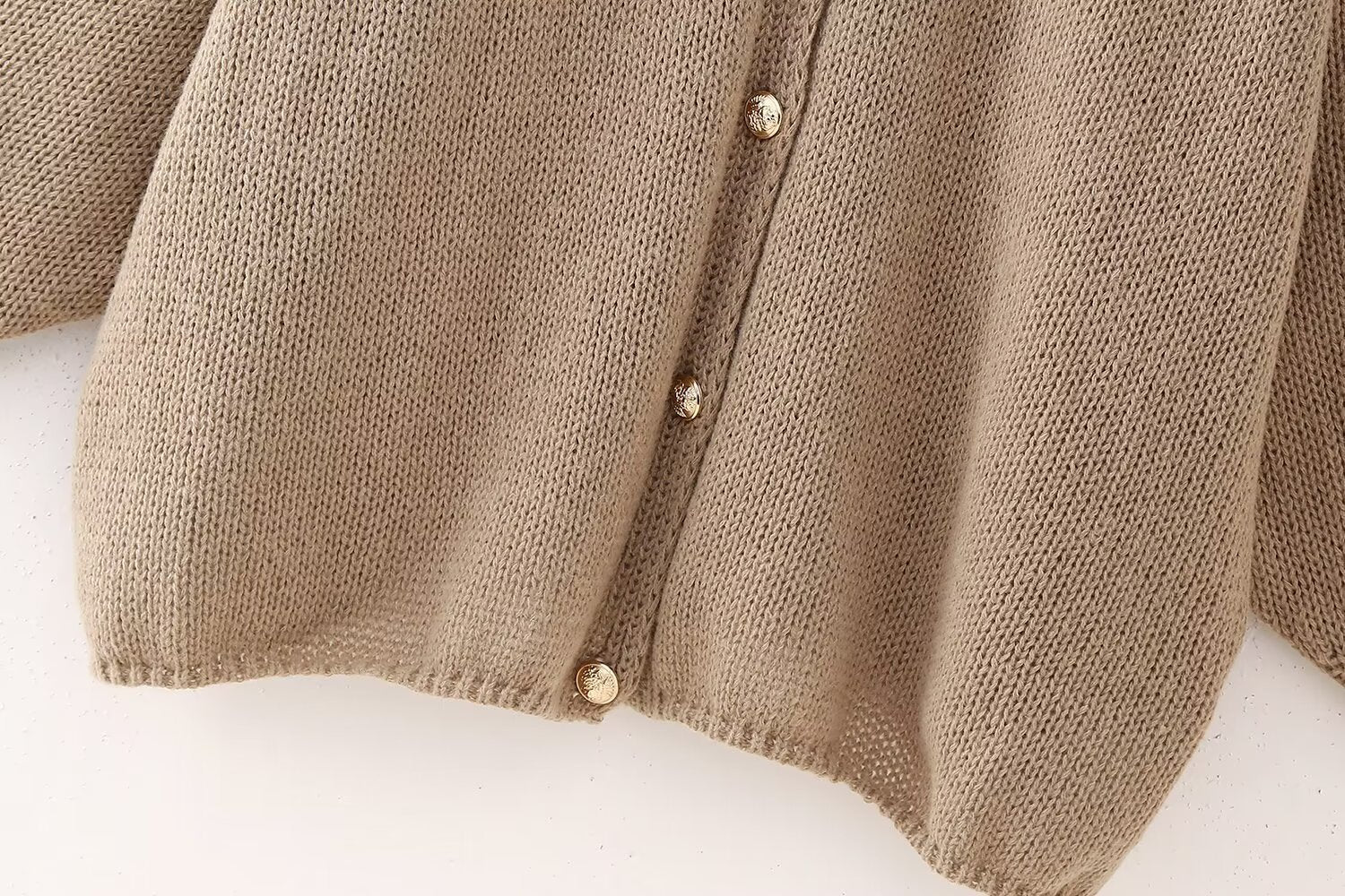 Oversize Cardigan Damen | Beiger Strickcardigan Cozy Look