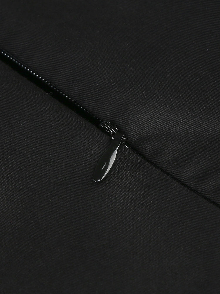 Rüschen Minikleid Damen | Zweifarbiges Abendkleid Schwarz-Creme