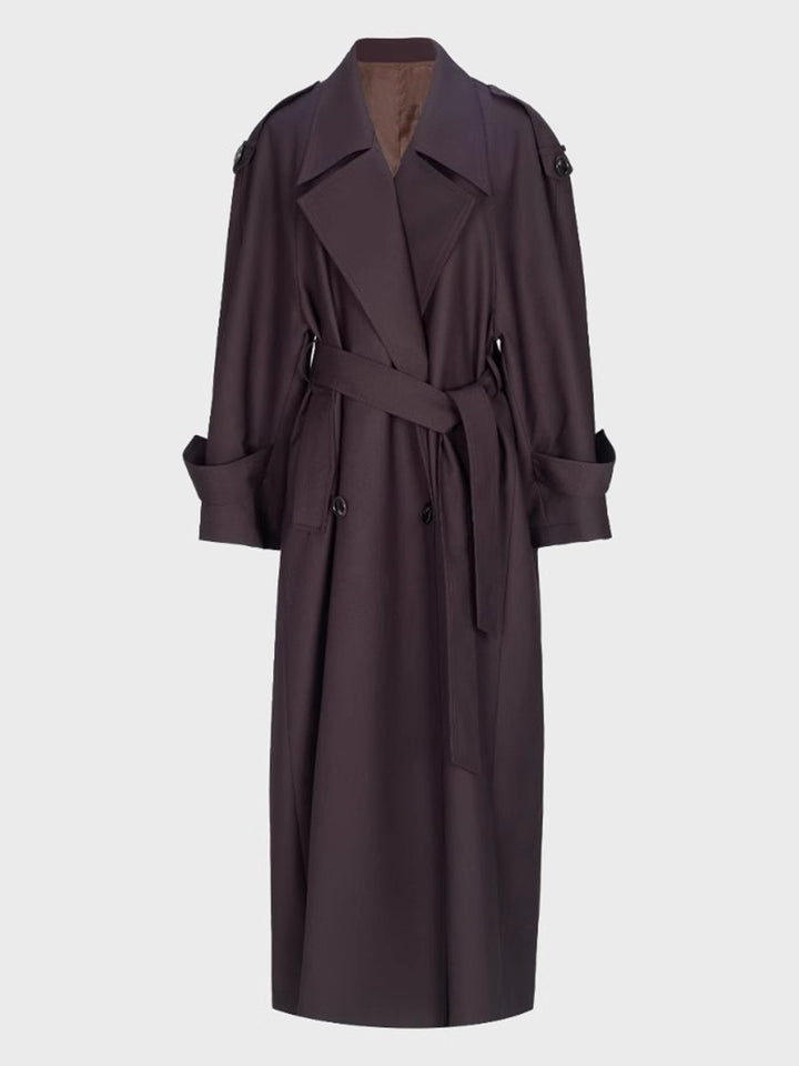 Extra langer Trenchcoat Damen | Eleganter Mantel in Braun & Schwarz