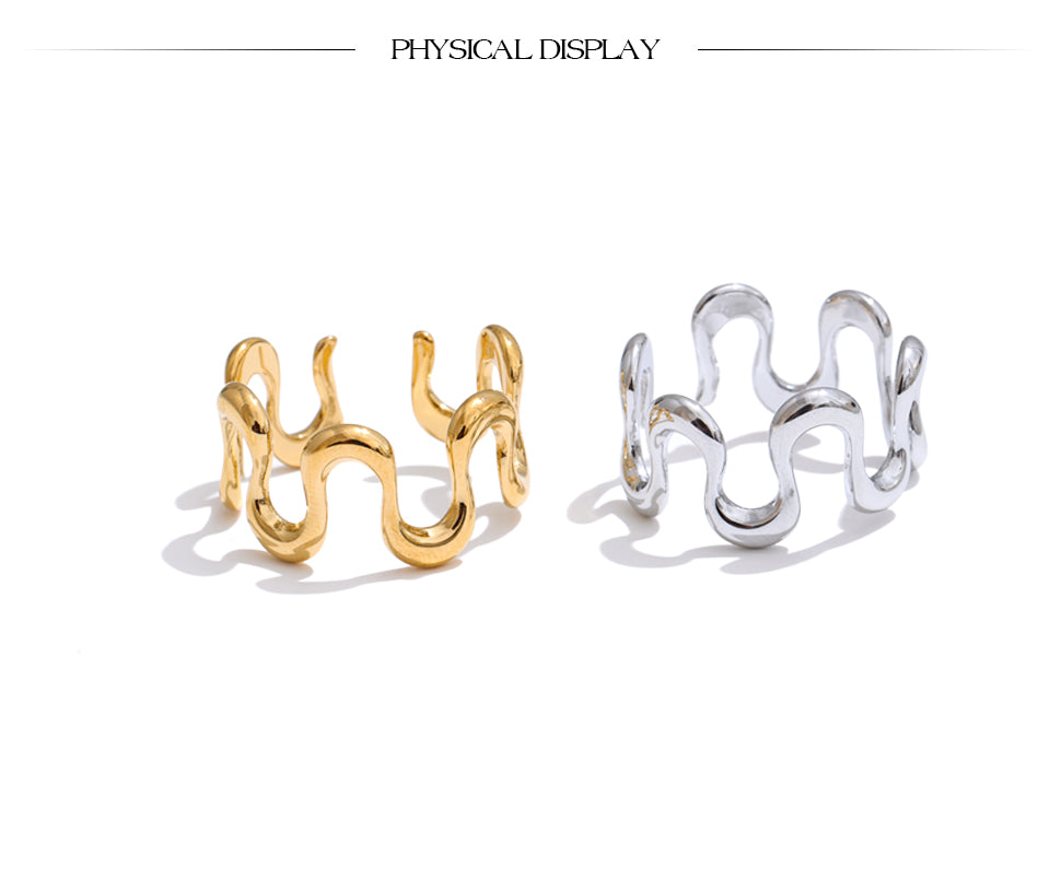 Minimalistischer Damen-Ring | Unregelmäßiges Design in Gold & Silber