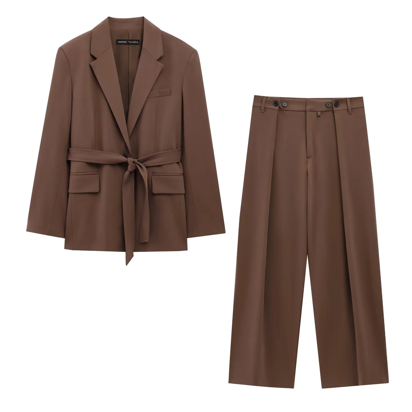 Eleganter Zweiteiler Damen | Blazer & Hose in Braun