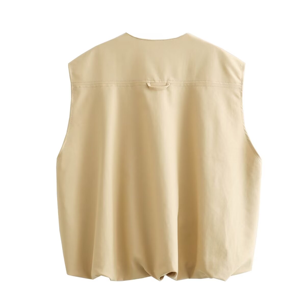 Lässige Utility-Weste mit gerafftem Saum