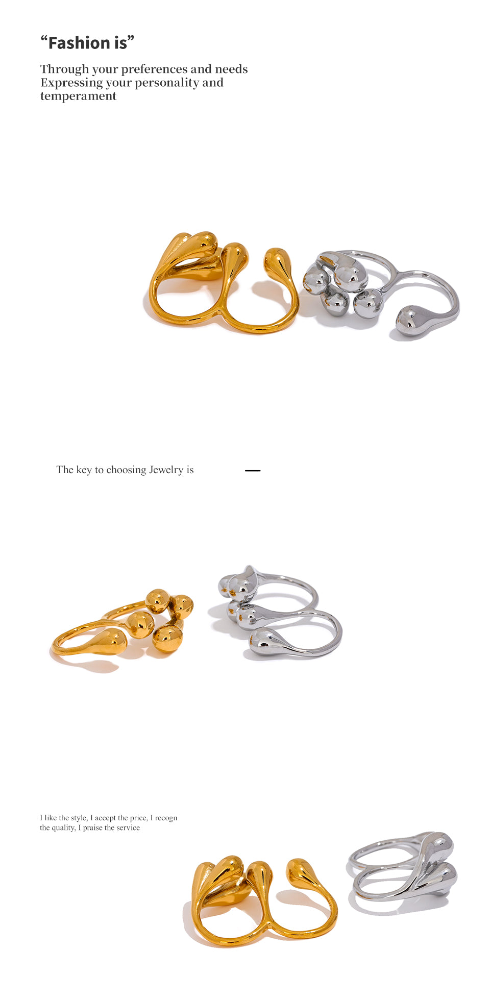 Moderner VITAL-Ring mit Design | Damen-Ring Gold & Silber