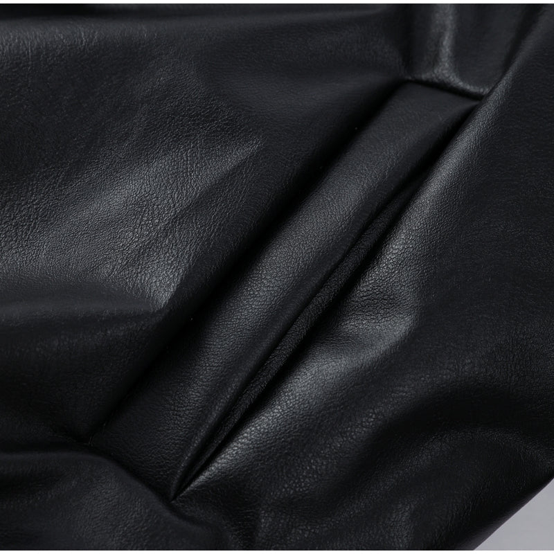 Oversized Lederjacke Damen | Schwarze Jacke im Lederlook