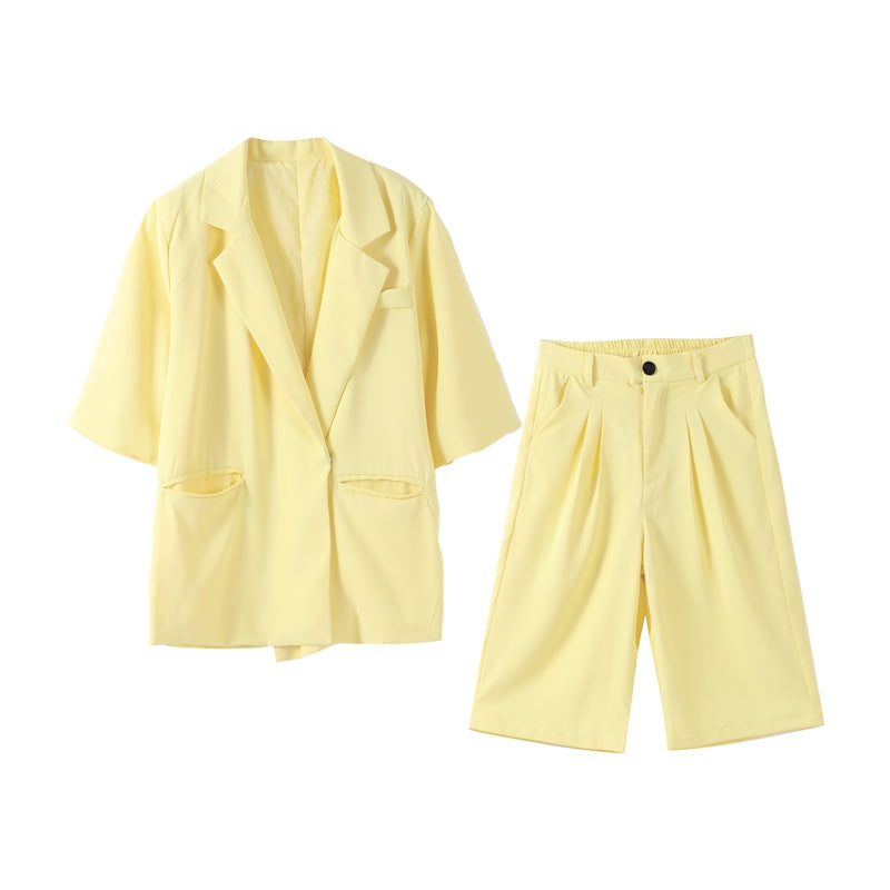 Athleisure-Set mit figurbetonter Blazer mit Hose