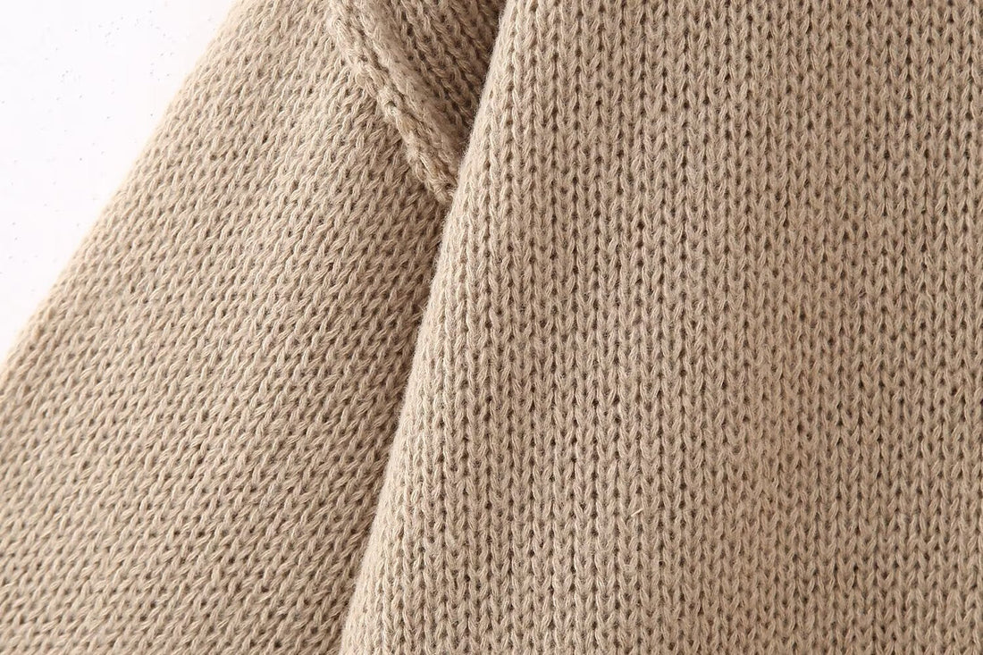 Oversize Cardigan Damen | Beiger Strickcardigan Cozy Look