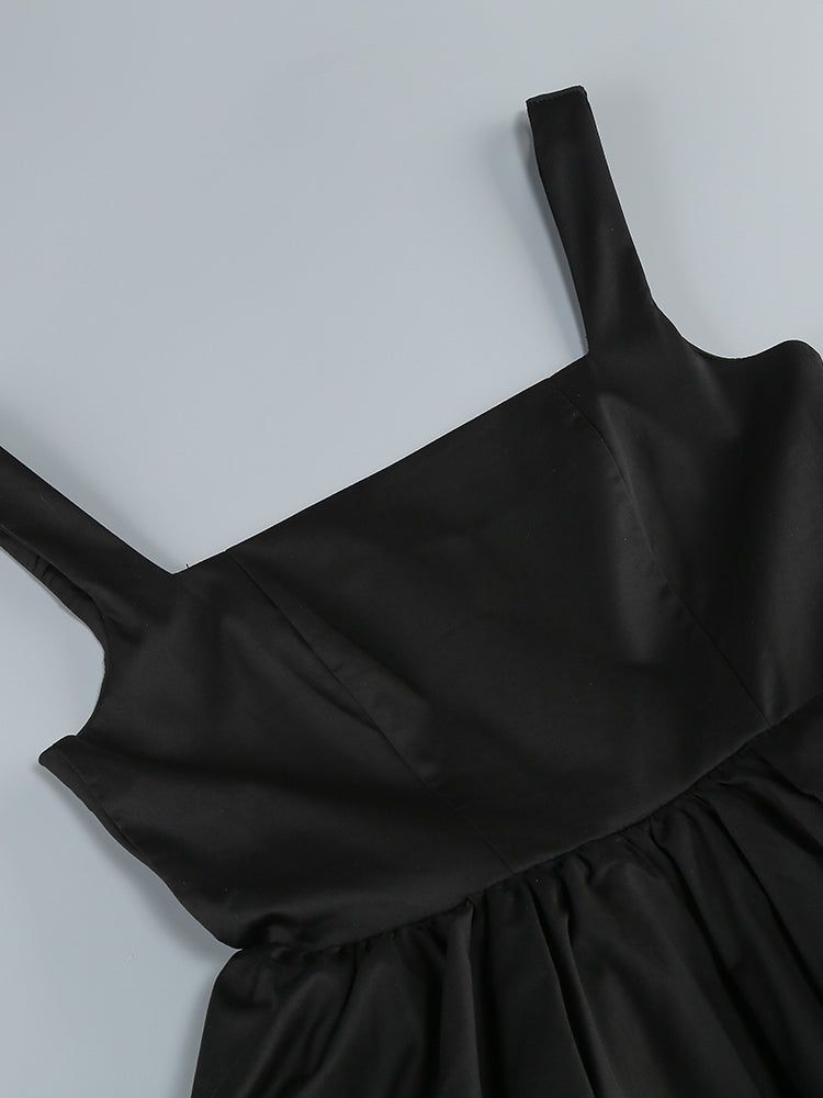 Rüschen Minikleid Damen | Zweifarbiges Abendkleid Schwarz-Creme