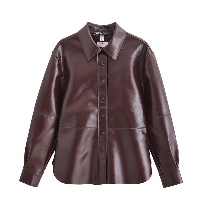 Stylisches Damen Rock-Set aus Kunstleder | Zweiteilig Jacke & Minirock