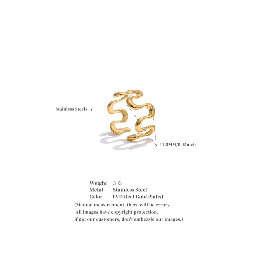 Minimalistischer Damen-Ring | Unregelmäßiges Design in Gold & Silber