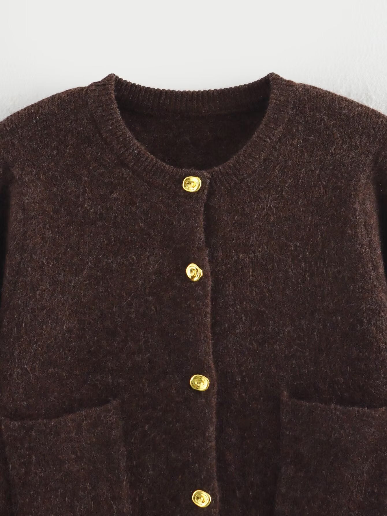 Strickset Damen | Strickjacke & A-Linien-Rock in Braun