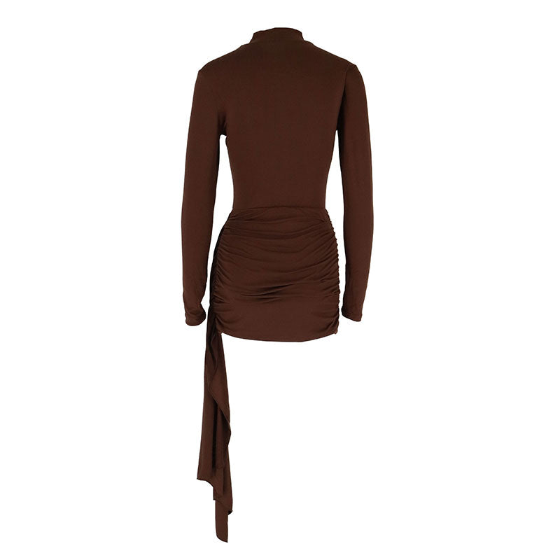 Asymmetrisches Bodycon-Kleid mit Drapierung