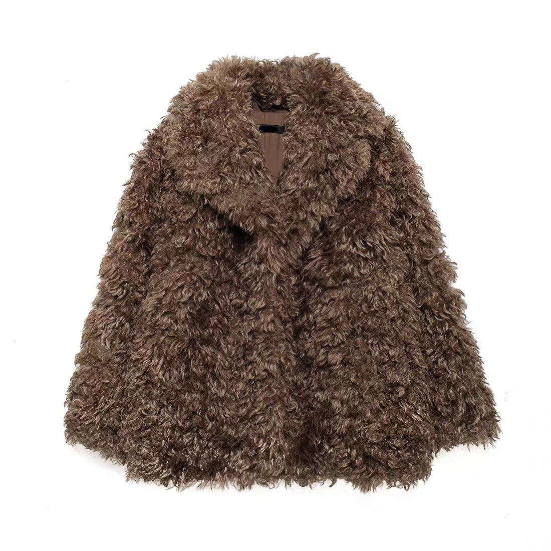 Kuscheliger Teddy-Mantel in Braun | Faux Fur Mantel Damen