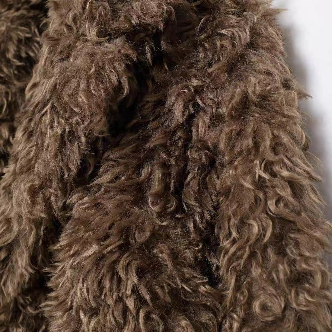 Kuscheliger Teddy-Mantel in Braun | Faux Fur Mantel Damen