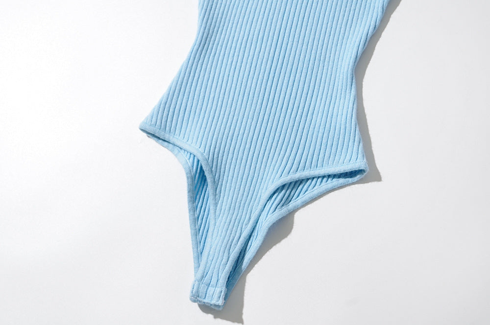 Ärmelloser Body Damen | Slim-Fit Rippenbody mit Stehkragen