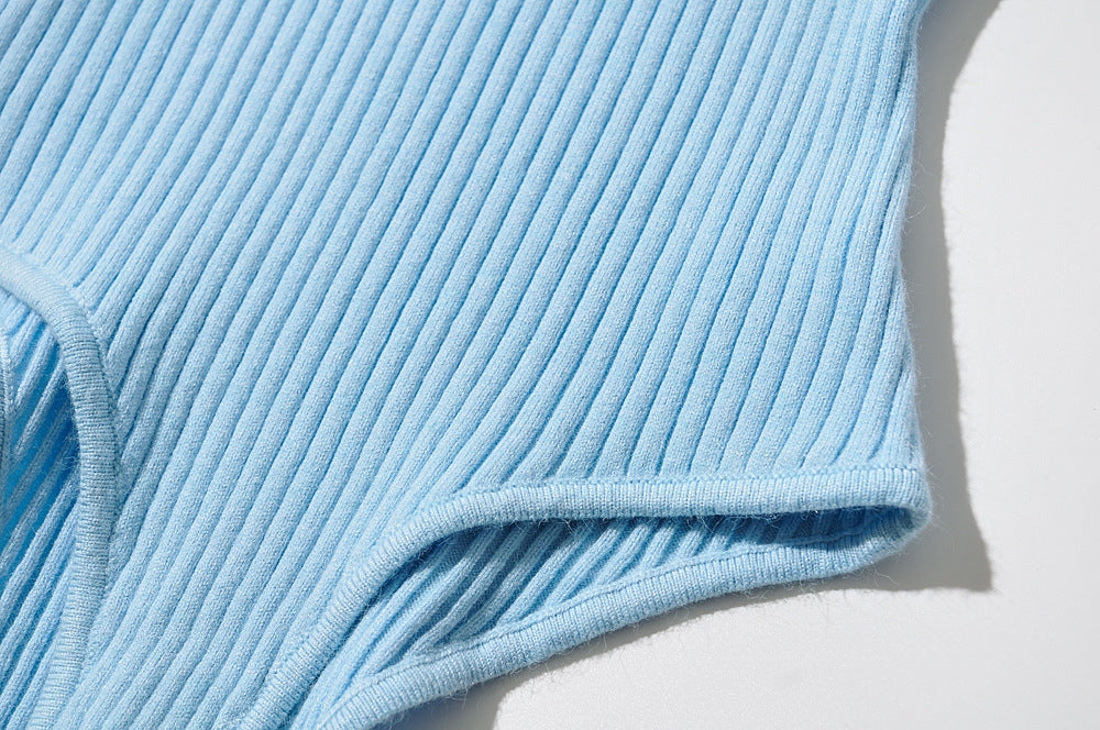 Ärmelloser Body Damen | Slim-Fit Rippenbody mit Stehkragen