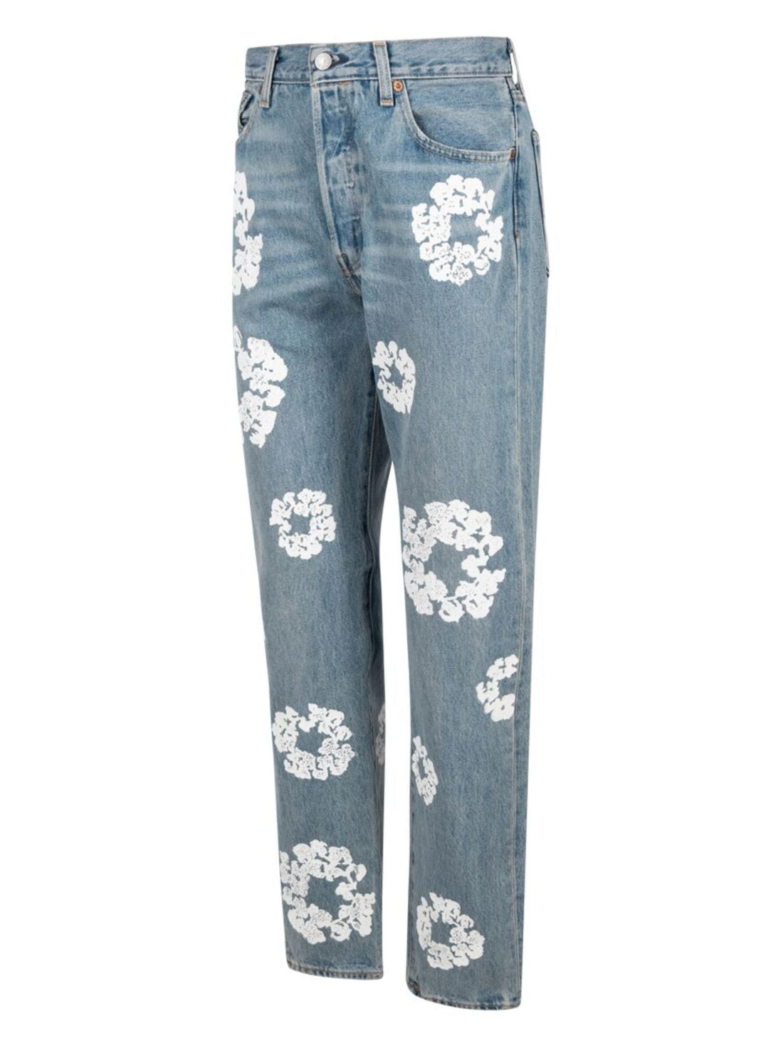 Vintage Jeans Damen | Denim mit Blumenprint