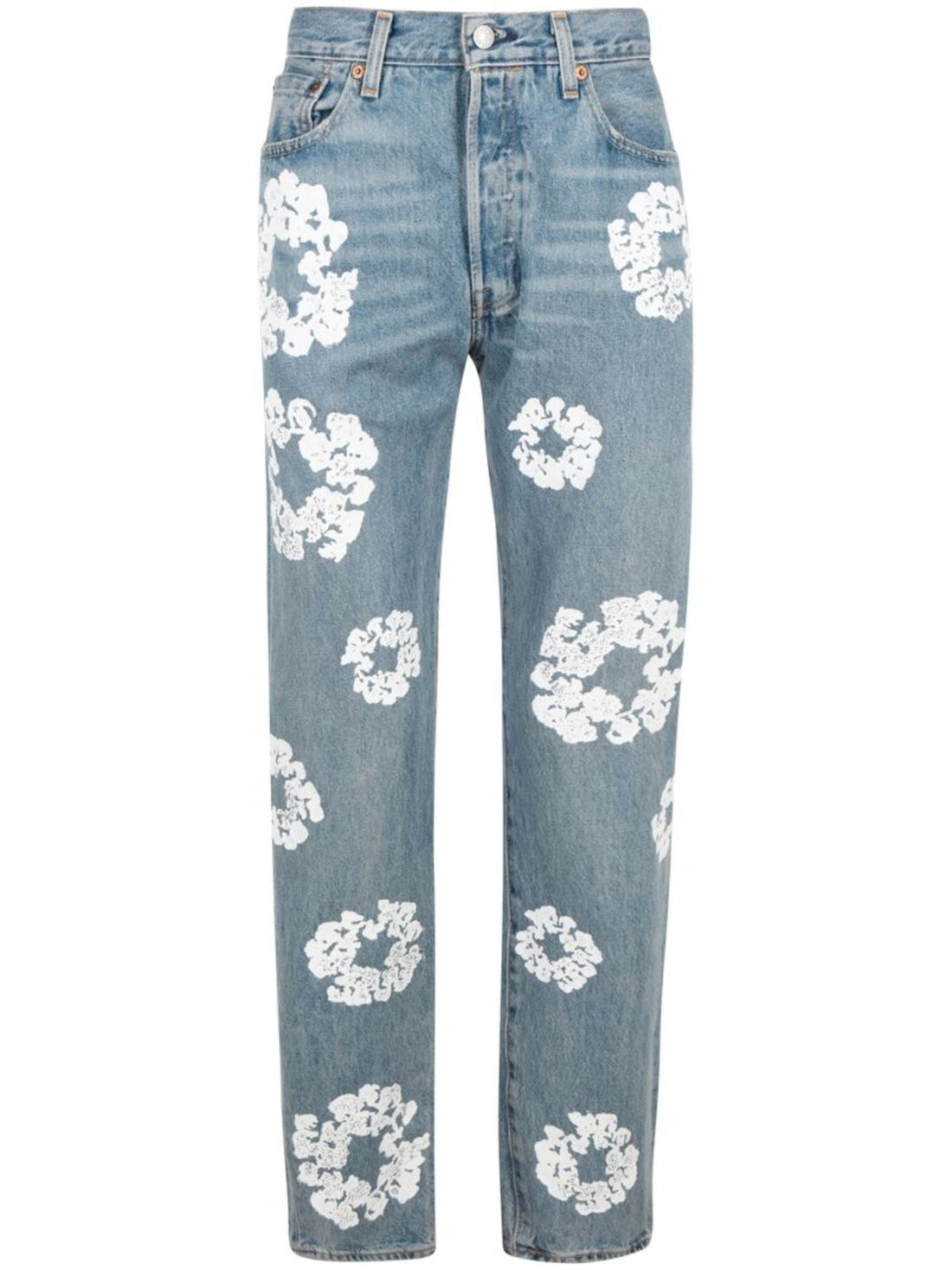 Vintage Jeans Damen | Denim mit Blumenprint