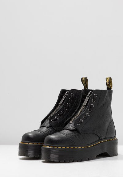 Motorradstiefeletten Damen | Schwarze Boots mit Plateausohle