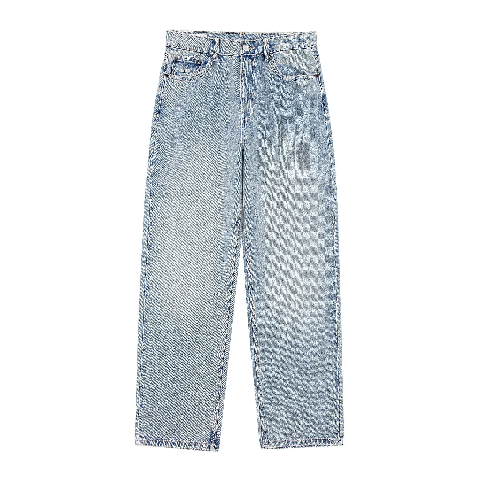 Light Blue Straight Jeans Damen | Vintage Look