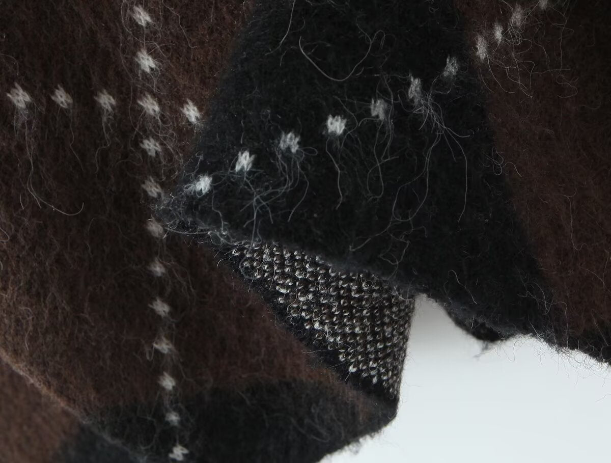 Strick-Set Damen | Pullover & Rock im Argyle Design