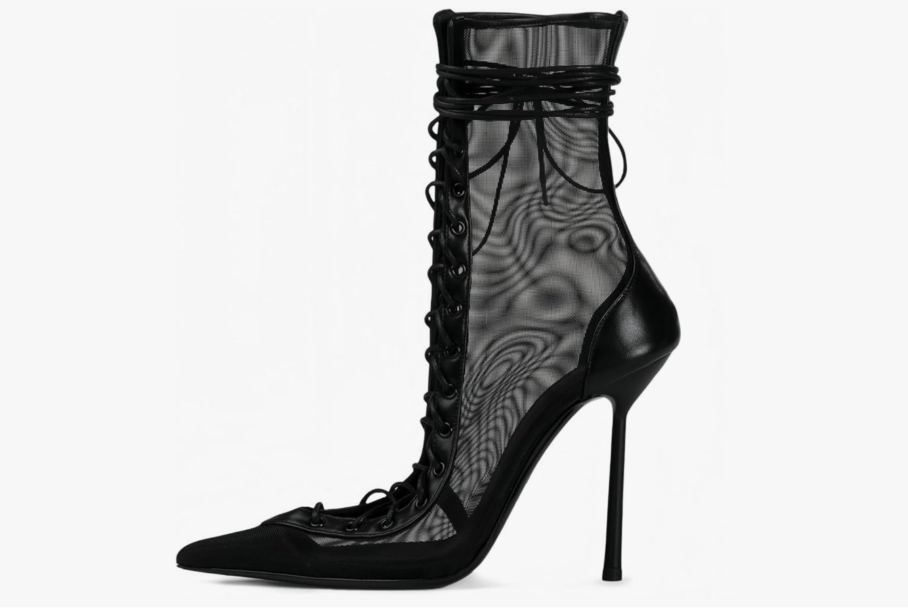 Kniehohe Stiefel Damen | Sexy Mesh-Stiefel mit Schnürung