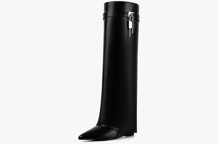 Kniehohe Stiefel Damen | Western Boots mit Stiletto-Absatz
