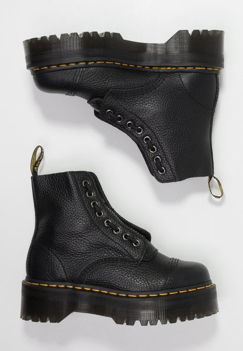 Motorradstiefeletten Damen | Schwarze Boots mit Plateausohle