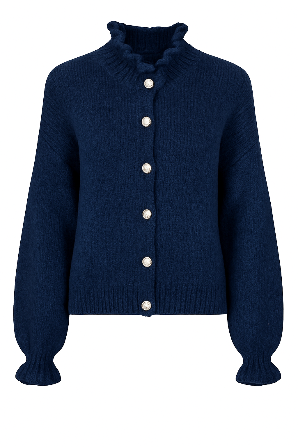 Ruffle Pearl Knit Cardigan | Cardigan mit Perlenknöpfen