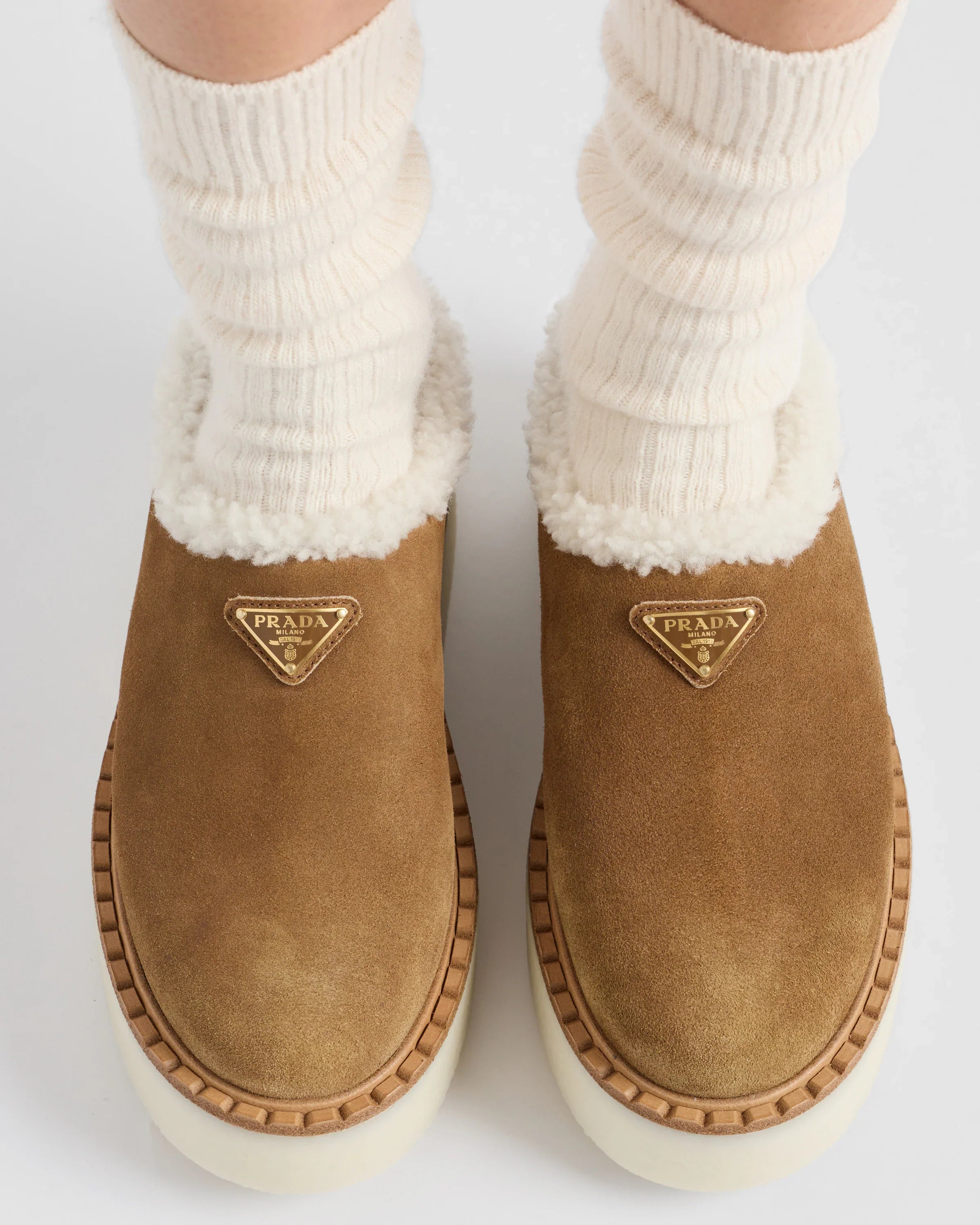 Winter Slipper Damen | Plateau Pantoletten Braun