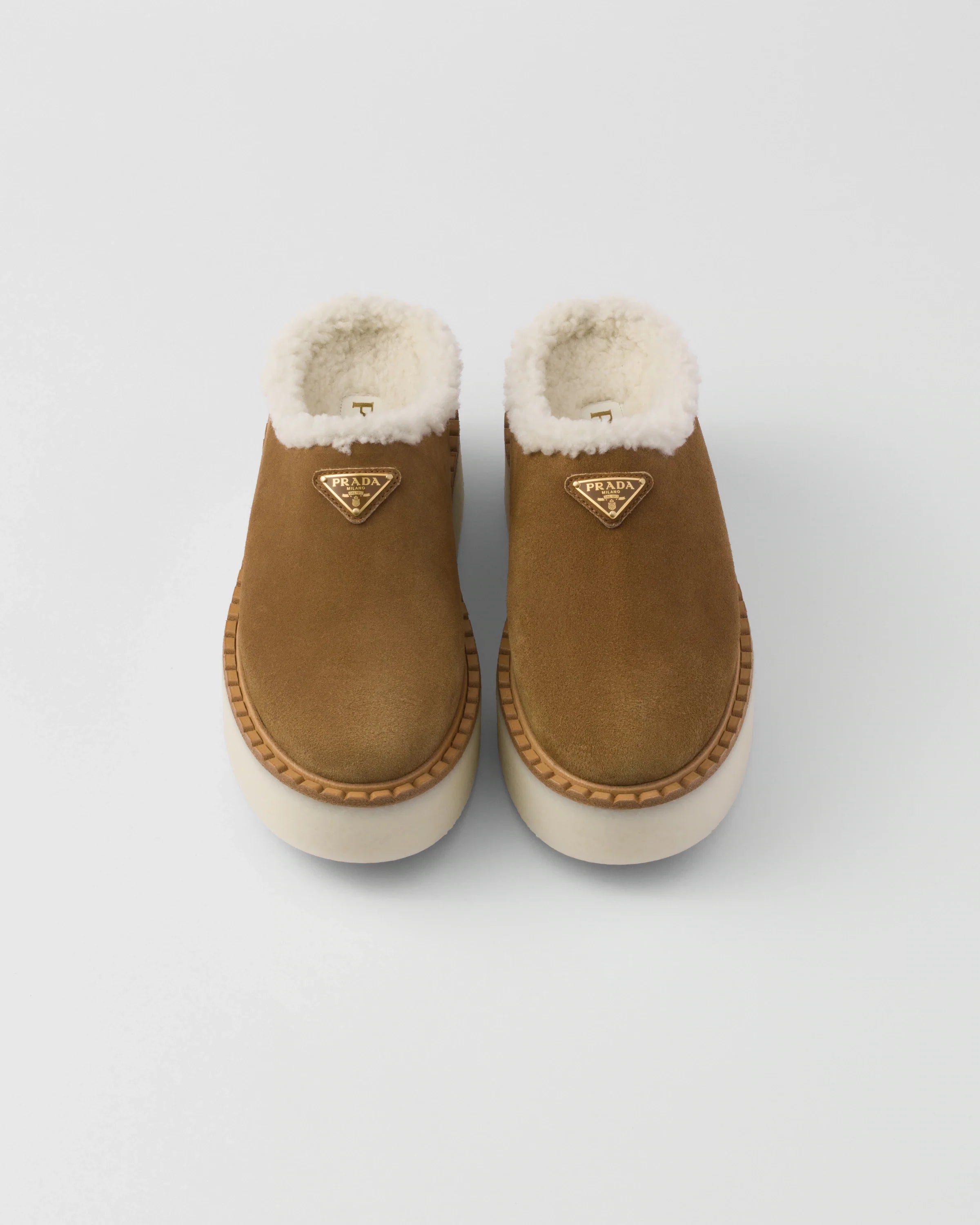 Winter Slipper Damen | Plateau Pantoletten Braun