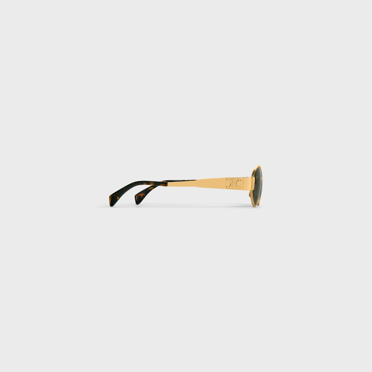 Retro Sonnenbrille Damen | Ovale Metall-Sonnenbrille Gold