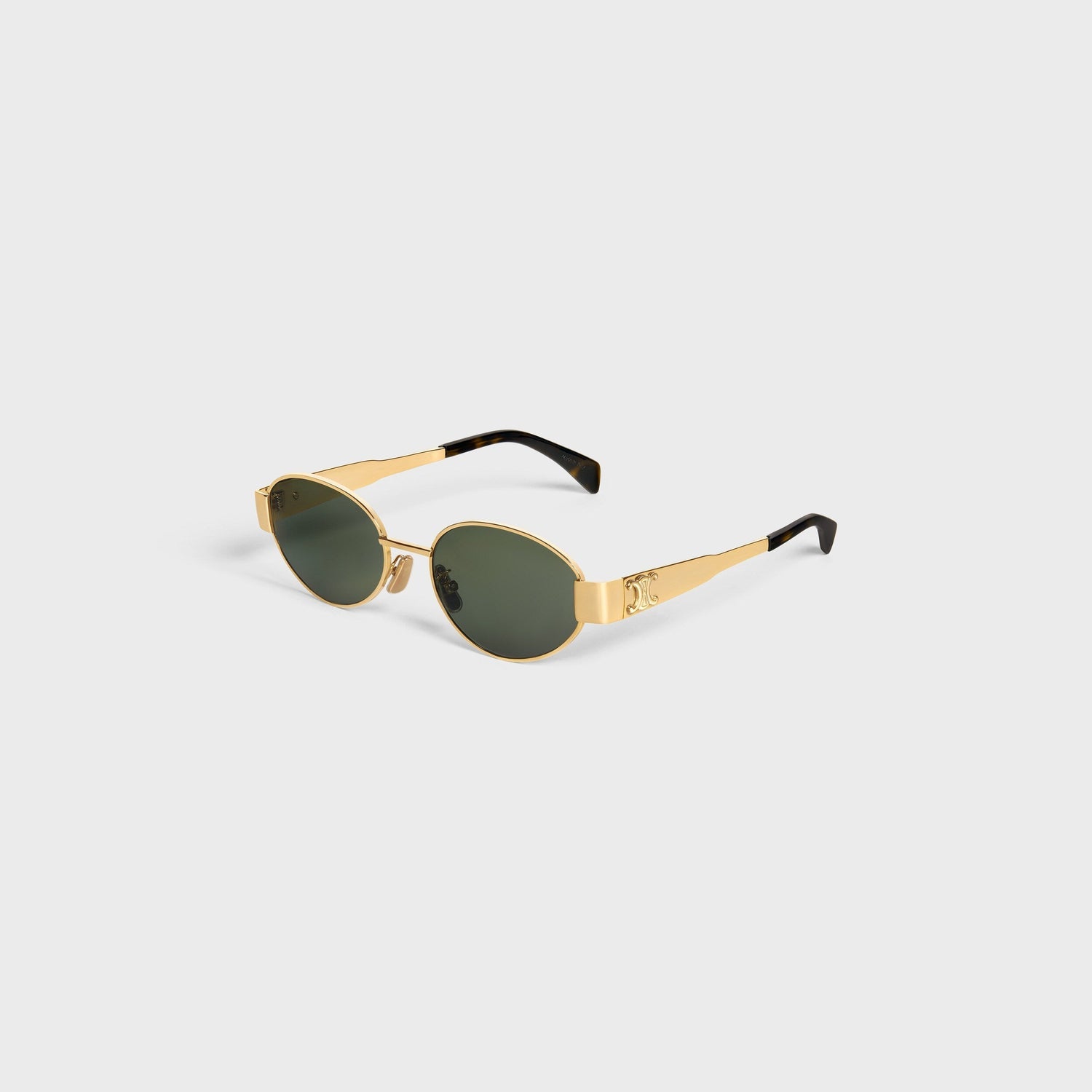 Retro Sonnenbrille Damen | Ovale Metall-Sonnenbrille Gold