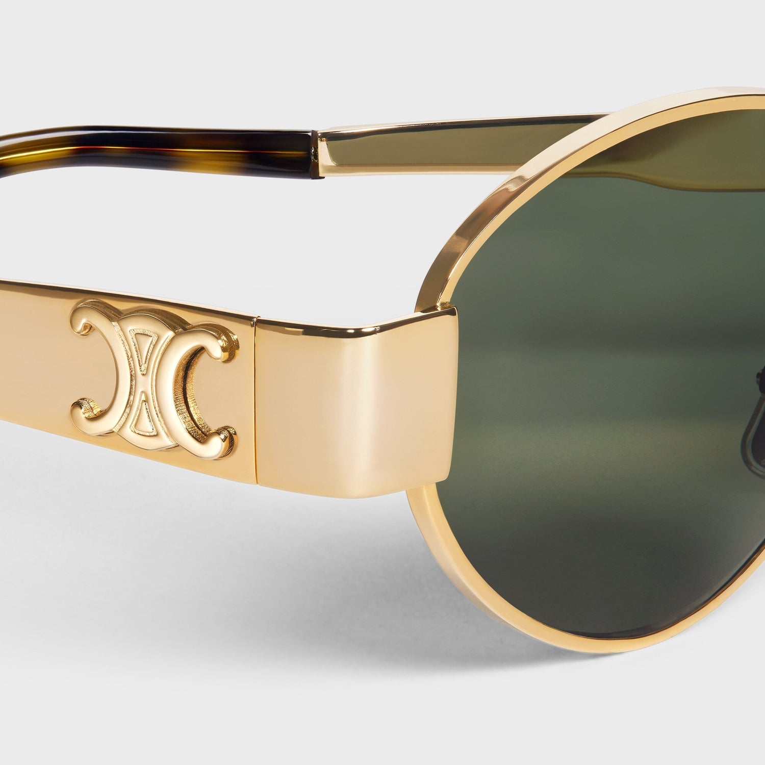 Retro Sonnenbrille Damen | Ovale Metall-Sonnenbrille Gold
