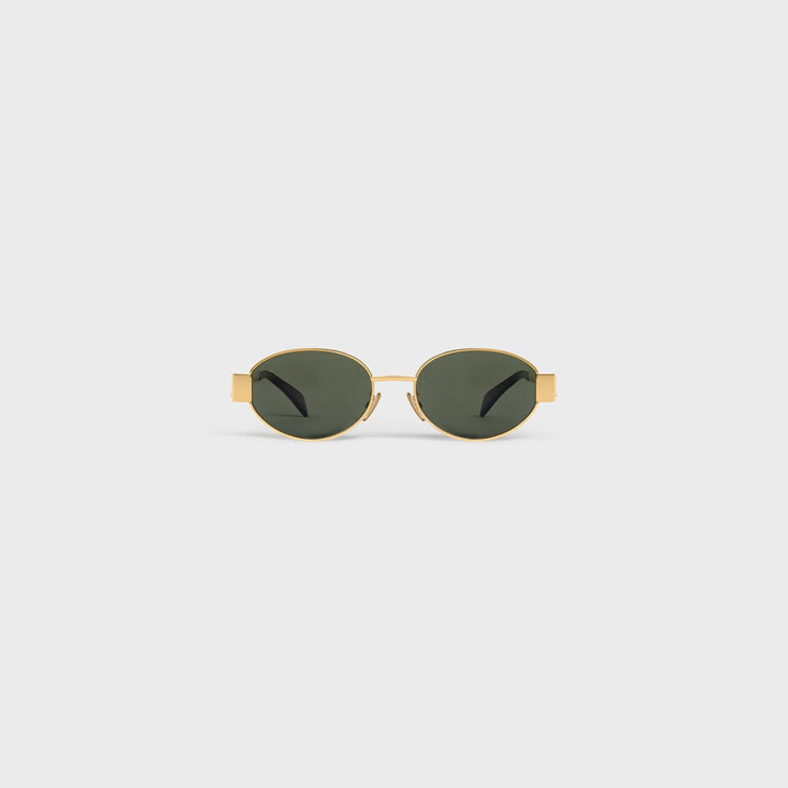 Retro Sonnenbrille Damen | Ovale Metall-Sonnenbrille Gold